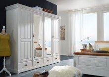 Kleiderschrank >SZ-0132< in weiß - 225x217x62...
