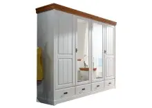Kleiderschrank >SZ-0132< in weiß - 255x217x62...