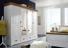 Kleiderschrank >SZ-0132< in weiß - 255x217x62...