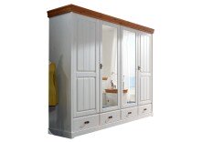 Kleiderschrank >SZ-0132< in weiß - 255x217x62...