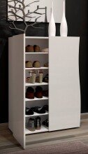 Schuhschrank >KISS< in weiß, Holzwerkstoff - 86,7x115x34cm (BxHxT)