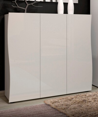 Schuhschrank >KISS< in weiß, Holzwerkstoff - 126,8x115x34cm (BxHxT)