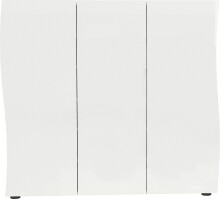 Schuhschrank >KISS< in weiß, Holzwerkstoff - 126,8x115x34cm (BxHxT)