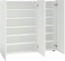 Schuhschrank >KISS< in weiß, Holzwerkstoff - 126,8x115x34cm (BxHxT)