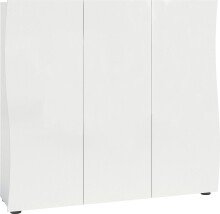 Schuhschrank >KISS< in weiß, Holzwerkstoff - 126,8x115x34cm (BxHxT)