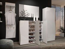 Schuhschrank >KISS< in weiß, Holzwerkstoff - 126,8x115x34cm (BxHxT)