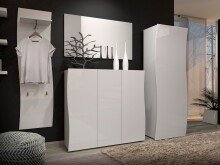 Garderobenschrank >KISS< in weiß, Holzwerkstoff - 70x190x42cm (BxHxT)