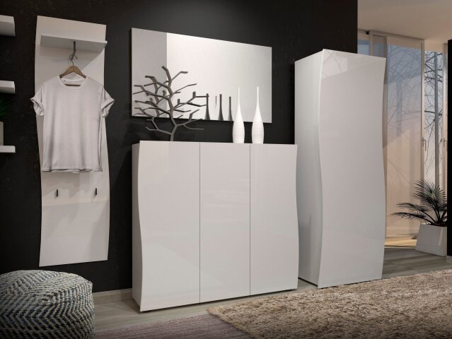 Garderoben-Set >KISS< in weiß, Holzwerkstoff - 282x190x42cm (BxHxT), 669,95  €