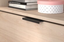 Hochbett >Milky 2< in Schwarz/Eiche - 203x135x90cm (LxBxH)