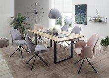 Esstisch >Bianka< in Eiche/schwarz - 220x74x100 (BxHxT)