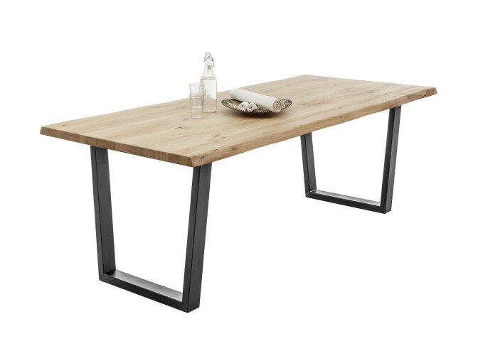 Esstisch >Benny< in Eiche / schwarz - 220x75x100 (BxHxT)
