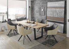 Esstisch >Benny< in Eiche aus Eiche massiv/Metall - 180x75x100cm (BxHxT)
