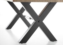 Esstisch >Dehli< in Mango / schwarz - 200x77x100 (BxHxT)