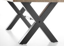 Esstisch >Dehli< in Mango / schwarz - 200x77x100 (BxHxT)