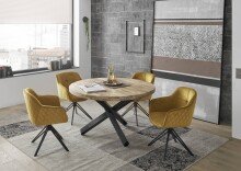 Armlehnstuhl >Emma/Edith< (2er-Set) in gold - 59x82x62 (BxHxT)