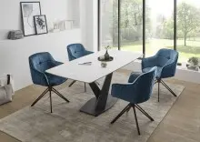 Armlehnstuhl >Emma/Edith< (2er-Set) in blau - 59x82x62 (BxHxT)