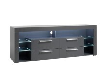Lowboard >Greta< in matt grau - 179x66x44cm (BxHxT)