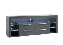 Lowboard >Greta< in matt grau - 179x66x44cm (BxHxT)