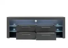Lowboard >Greta< in matt grau - 179x66x44cm (BxHxT)
