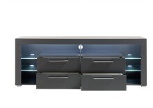 Lowboard >Greta< in matt grau - 179x66x44cm (BxHxT)