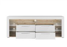 Lowboard >Greta< in weiß und old style - 179x66x44cm (BxHxT)
