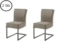 Freischwinger >Linda< in taupe/schwarz - 51,5x92x70...