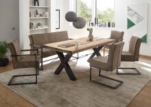 Freischwinger >Linda< in taupe/schwarz - 51,5x92x70 (BxHxT)