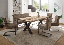 Freischwinger >Linda< in taupe/schwarz - 51,5x92x70 (BxHxT)