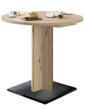 Esstisch >Judd< rund, ausziehbar bis 120cm, Asteiche Dekor - 80/120x75x80cm (BxHxT)