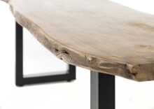 Bank >Ira< in Akazie/schwarz aus Massivholz - 160x47x42cm (BxHxT)
