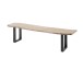 Bank >Ira< in Akazie/schwarz aus Massivholz - 160x47x42cm (BxHxT)