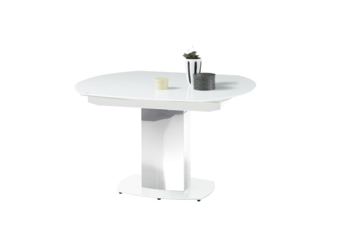 Esstisch >Jackson< ausziehbar bis 190cm, weiß/poliert - 130/190x75x105 (BxHxT)