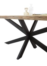 Esstisch >Jill< in Akazie/schwarz aus Massivholz/Metall - 200x76,5x100cm (BxHxT)