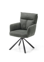 Armlehnstuhl >Solveig< (2er-Set) in grau/schwarz - 60x93x67 (BxHxT)