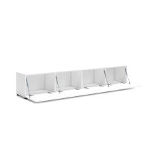 Wohnwand >Mister< in weiss, Lack Hochglanz - 225x38cm (BxT)