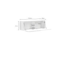 Wohnwand >Mister< in weiss, Lack Hochglanz - 225x38cm (BxT)