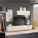 Wohnwand >Mister< in weiss, Lack Hochglanz - 225x38cm (BxT)