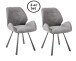 Esszimmerstuhl >Alica< (2er-Set) in hellgrau aus Mikrofaser - 58x88x63cm (BxHxT)