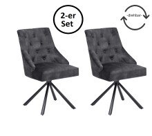 Esszimmerstuhl >Johanna< (2er-Set) in aubergine/schwarz - 54x91x62 (BxHxT)