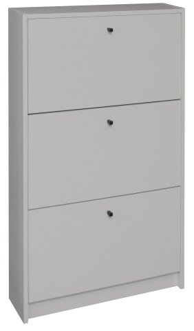 Schuhkipper >Flap< in kreidegrau matt lack, Holzwerkstoff - 60x104x16cm (BxHxT)