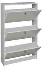 Schuhkipper >Flap< in kreidegrau matt lack, Holzwerkstoff - 60x104x16cm (BxHxT)