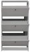 Schuhkipper >Flap< in kreidegrau matt lack, Holzwerkstoff - 60x104x16cm (BxHxT)