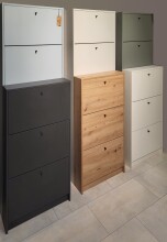 Schuhkipper >Flap< in pine green matt lack, Holzwerkstoff - 60x104x16cm (BxHxT)