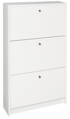 Schuhkipper >Flap< in weiß matt lack, Holzwerkstoff - 60x104x16cm (BxHxT)