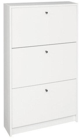 Schuhkipper >Flap< in weiß matt lack, Holzwerkstoff - 60x104x16cm (BxHxT)