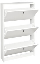 Schuhkipper >Flap< in weiß matt lack, Holzwerkstoff - 60x104x16cm (BxHxT)