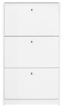 Schuhkipper >Flap< in weiß matt lack, Holzwerkstoff - 60x104x16cm (BxHxT)