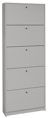 Schuhkipper >Flap< in kreidegrau matt lack, Holzwerkstoff - 60x168x16cm (BxHxT)