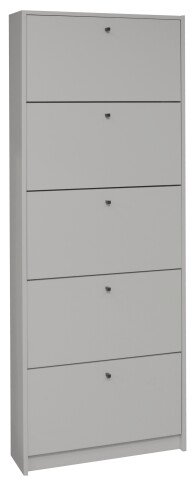 Schuhkipper >Flap< in kreidegrau matt lack, Holzwerkstoff - 60x168x16cm (BxHxT)