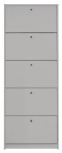 Schuhkipper >Flap< in kreidegrau matt lack, Holzwerkstoff - 60x168x16cm (BxHxT)